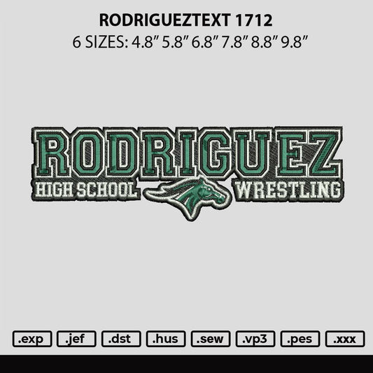 Rodrigueztext 1712 Embroidery FIle 6 sizes