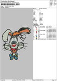 Rabbit 1612 Embroidery File 6 sizes