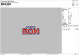 ROM Logo Embroidery File 6 sizes