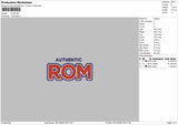 ROM Logo Embroidery File 6 sizes