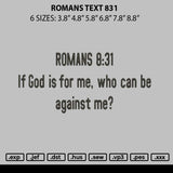 Romanstext 831 Embroidery File 6 sizes