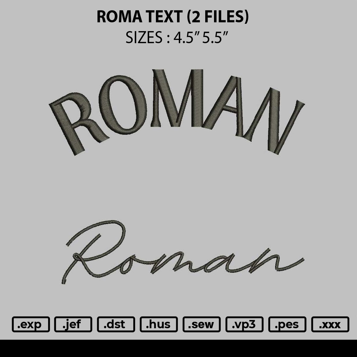 Romantext Embroidery 2 Files