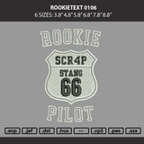 Rookietext 0106 Embroidery Machine Design File 6 sizes