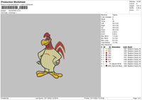 Rooster Embroidery File 6 sizes