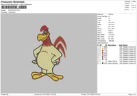 Rooster Embroidery File 6 sizes