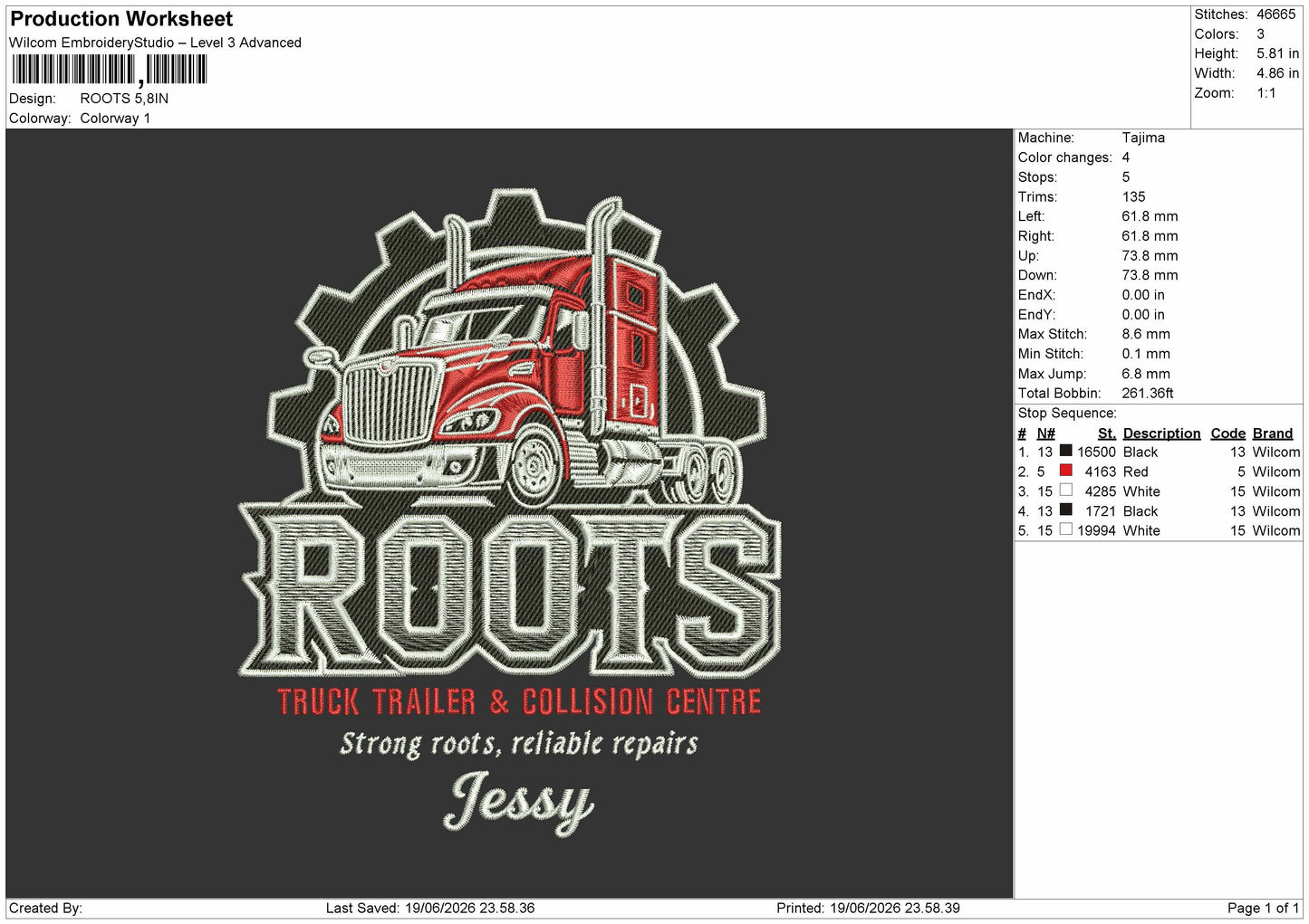 Rootstext Embroidery Machine Design File 6 sizes