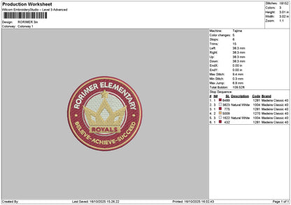 Rorimertext Embroidery File 6 sizes