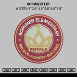 Rorimertext Embroidery File 6 sizes