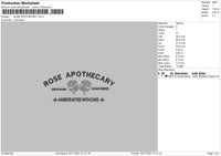 Rose Apothecery Embroidery File 4 size