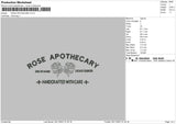 Rose Apothecery Embroidery File 4 size
