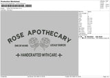 Rose Apothecery Embroidery File 4 size