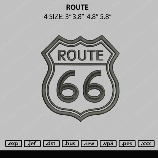 Route Embroidery File 4 size
