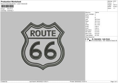 Route Embroidery File 4 size