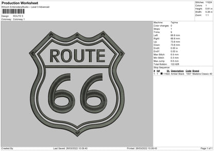 Route Embroidery File 4 size