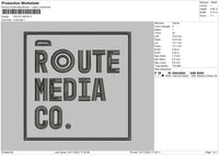 Route Media Embroidery File 6 sizes