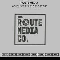 Route Media Embroidery File 6 sizes