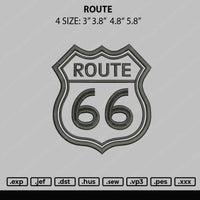 Route Embroidery File 4 size