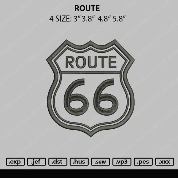 Route Embroidery File 4 size