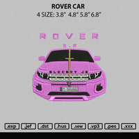 Rover Car Embroidery File 4 size