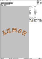 Rowdytext Puff Embroidery File 6 sizes