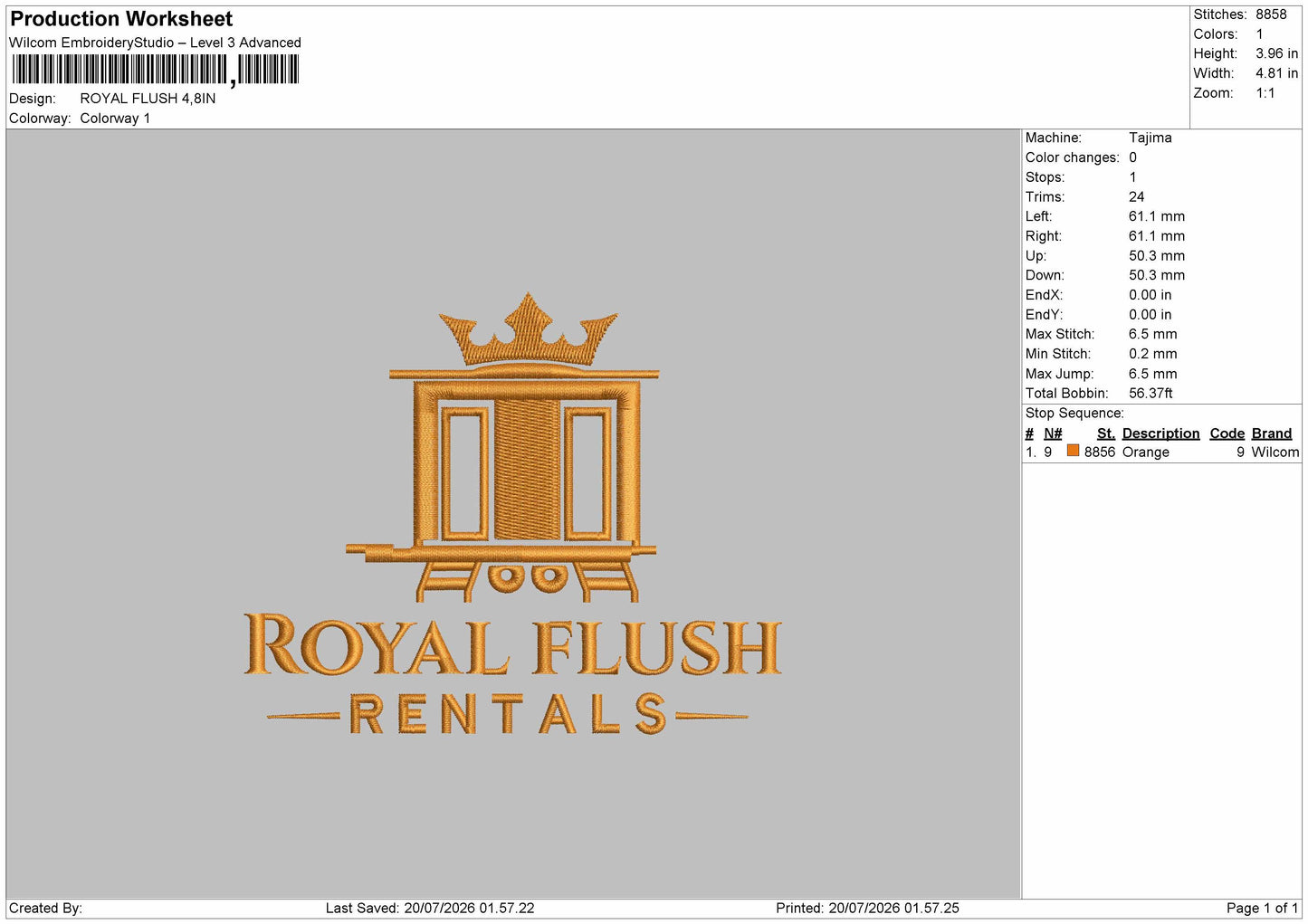 Royal Text 1907b Embroidery Machine Design File 6 sizes