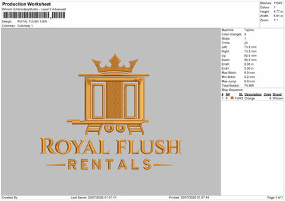 Royal Text 1907b Embroidery Machine Design File 6 sizes