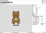 Dog Royce Embroidery File 6 sizes
