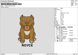 Dog Royce Embroidery File 6 sizes