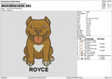 Dog Royce Embroidery File 6 sizes