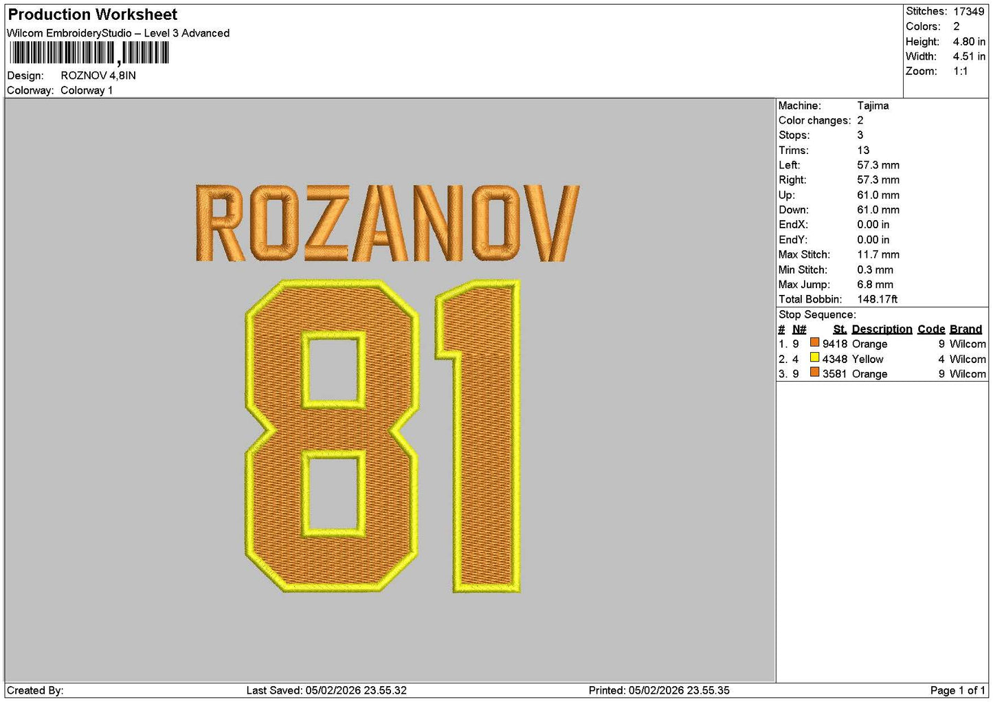 Roznovtext Embroidery File 6 sizes
