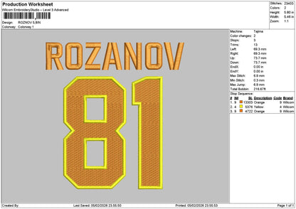 Roznovtext Embroidery File 6 sizes