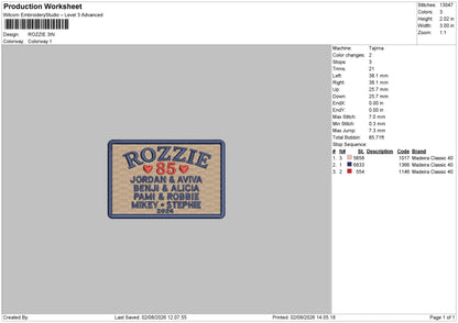 ROZZIE Embroidery Machine Design File