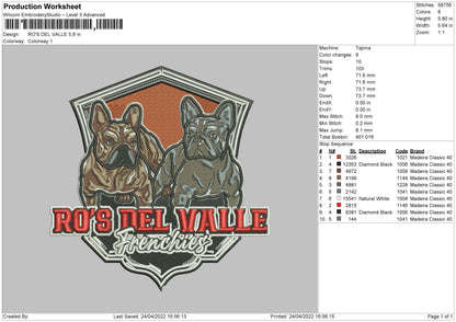 Ros Dell Valle Embroidery File 4 size