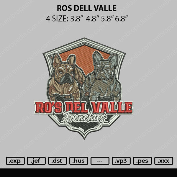 Ros Dell Valle Embroidery File 4 size