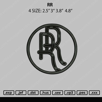 RR Embroidery File 4 size