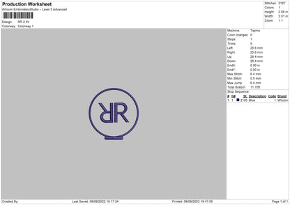 RR Embroidery File 6 sizes