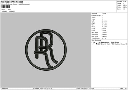 RR Embroidery File 4 size