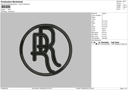 RR Embroidery File 4 size
