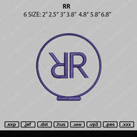 RR Embroidery File 6 sizes