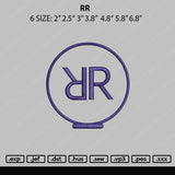 RR Embroidery File 6 sizes