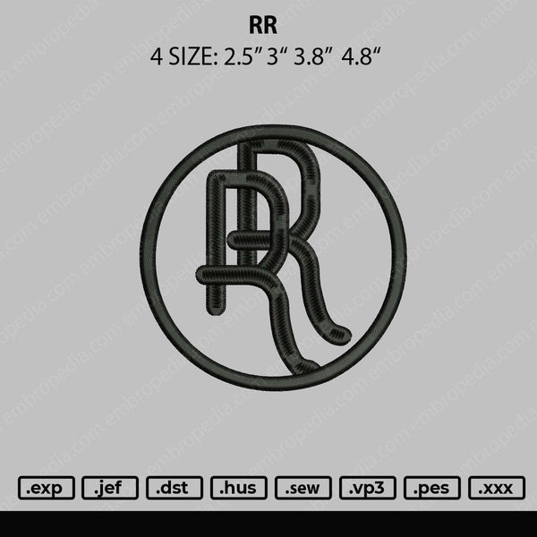 RR Embroidery File 4 size