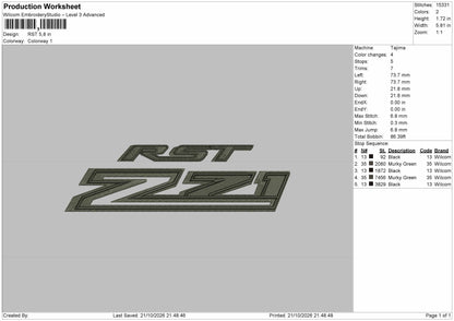 Rst Text Embroidery Machine Design File 6 sizes