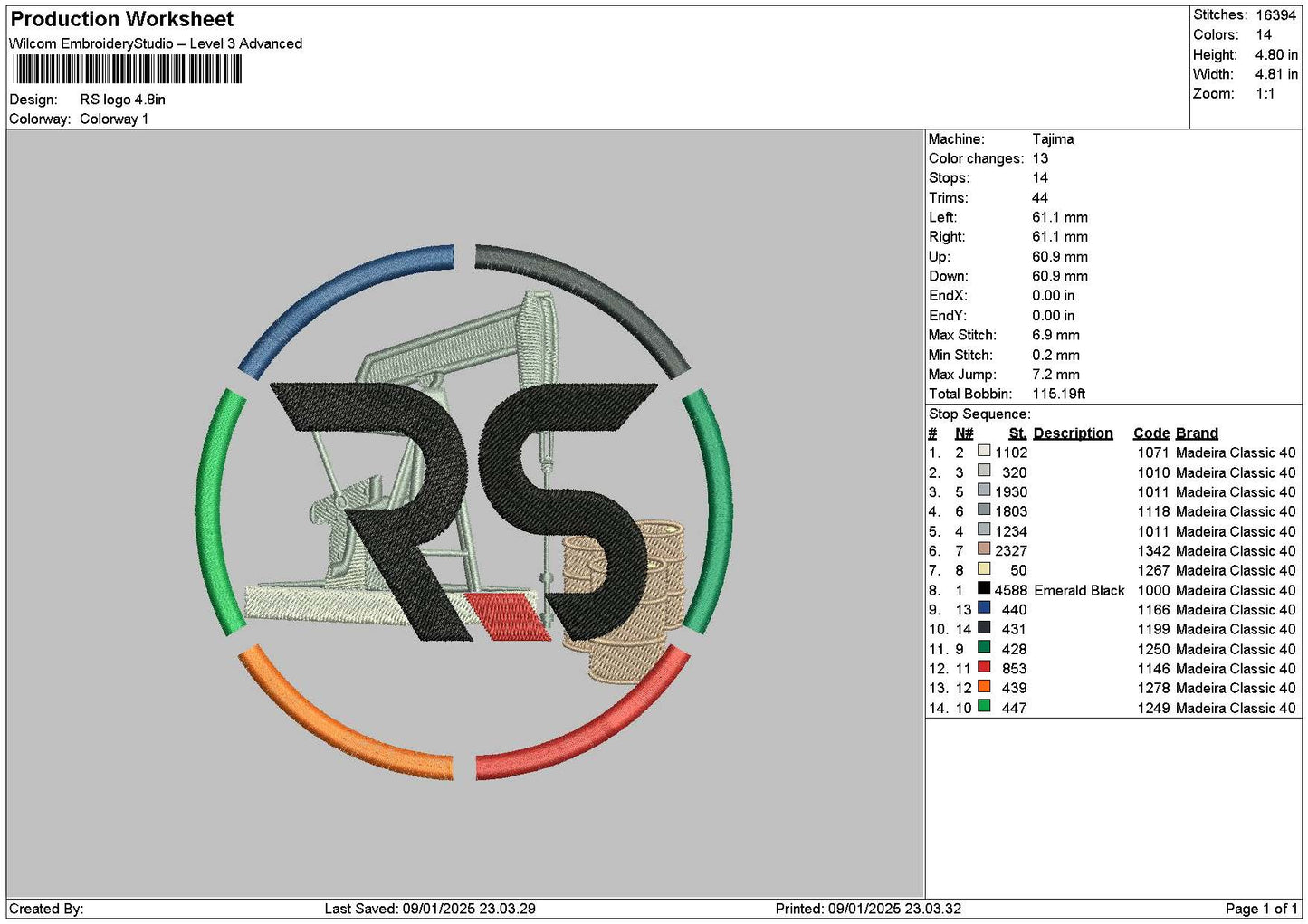 Rscircle Embroidery File 6 sizes