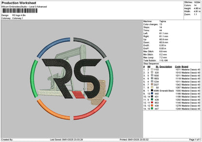 Rscircle Embroidery File 6 sizes