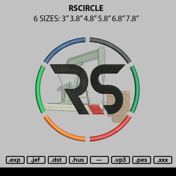Rscircle Embroidery File 6 sizes