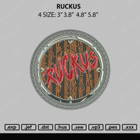 Ruckus Embroidery File 4 size