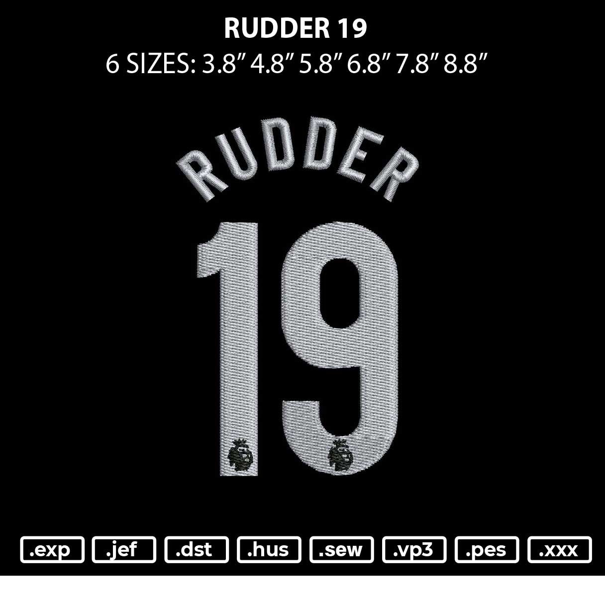 Rudder 19 Embroidery File 6 sizes