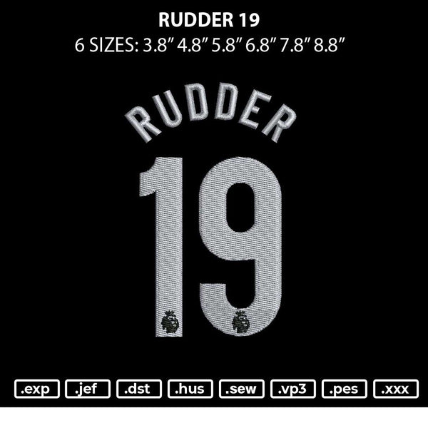 Rudder 19 Embroidery File 6 sizes