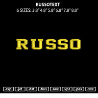 Russotext Embroidery File 6 sizes