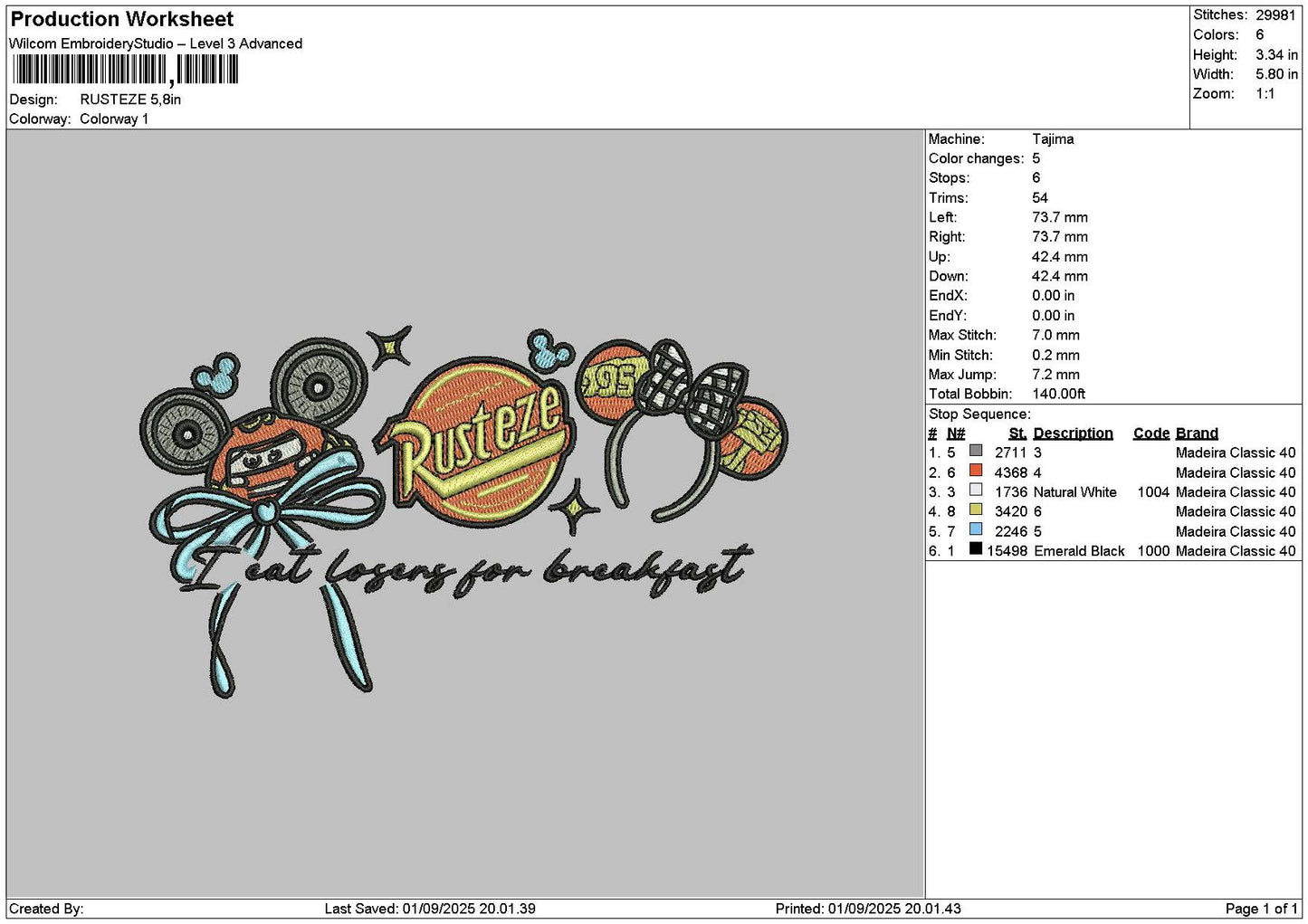 Rustezetext Embroidery File 6 sizes
